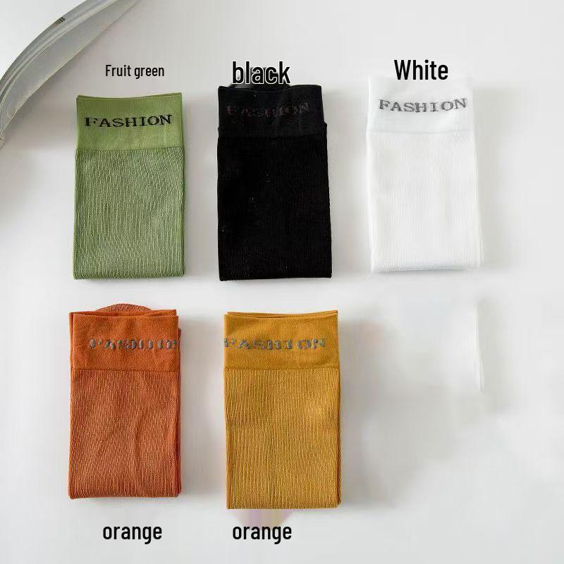 2025 Damen Koreanischer Stil Mid-Calf Baumwollsocken - Modische Bonbonfarben, Vielseitig für Frühling/Sommer