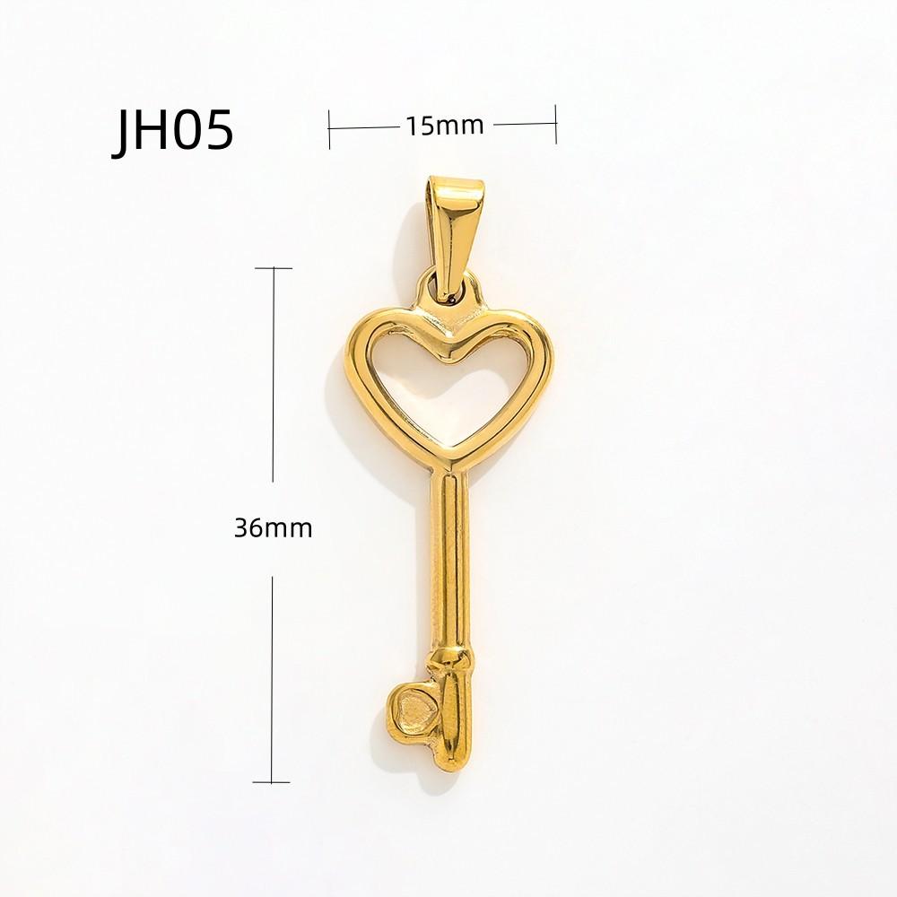 Trendy 18k PVD Gold Plated Stainless Steel Single Charm Pendant Heart Key Flower Star Design for Fashion Jewelry Necklaces