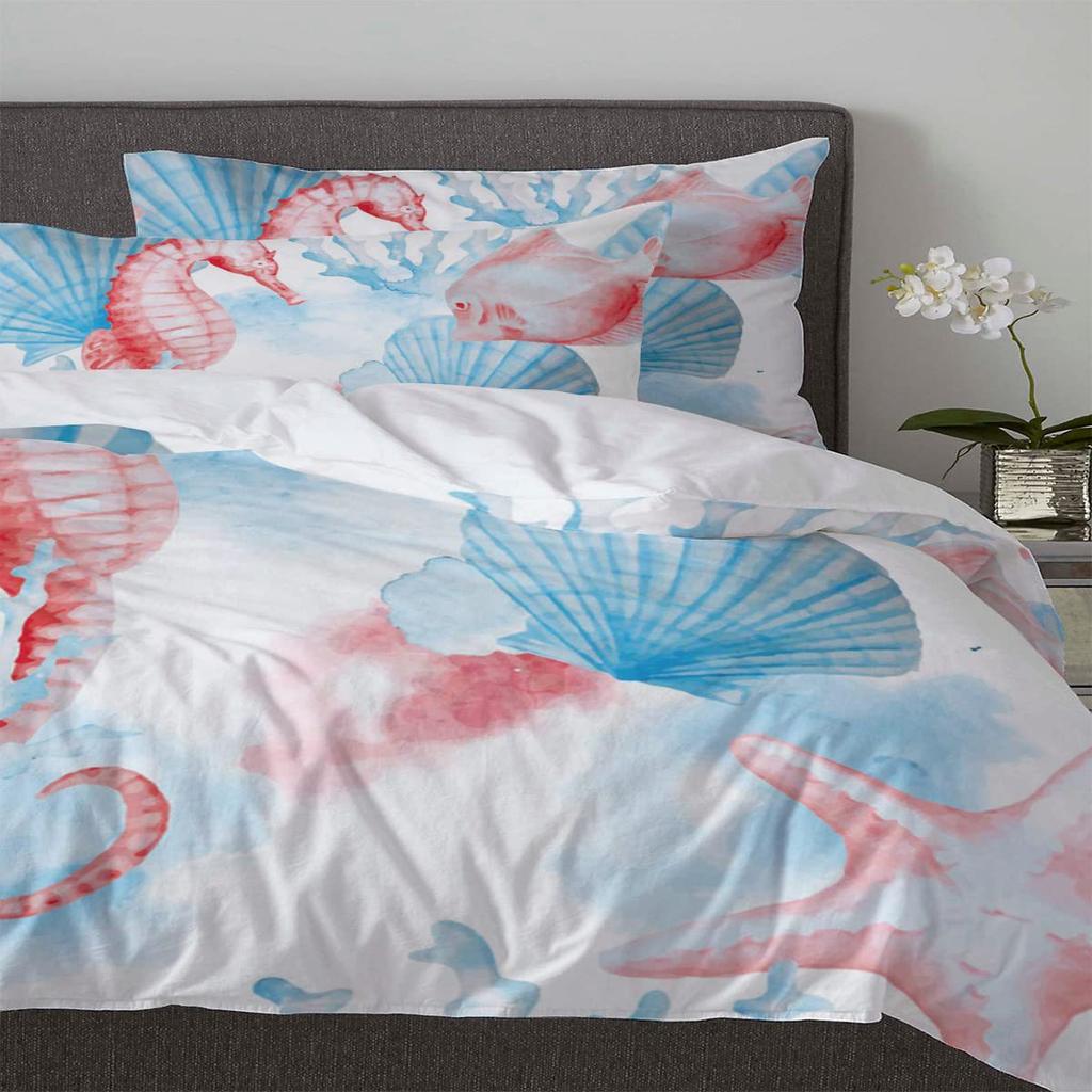 Nautical Ocean World Bedding Three-Piece Quilt Cover