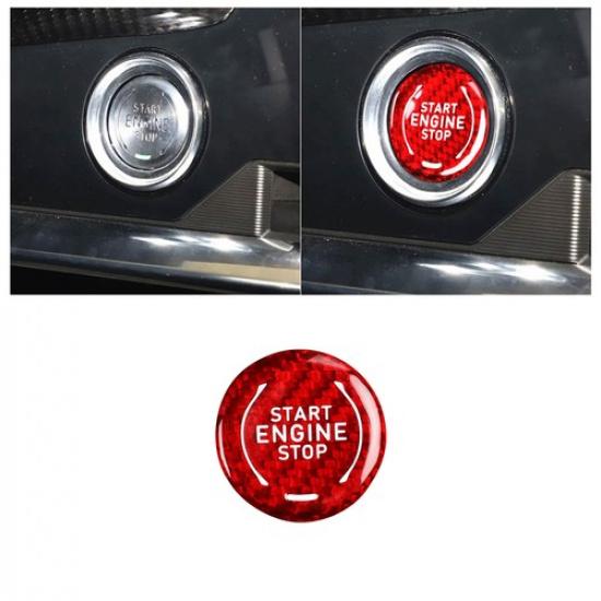 Carbon Engine Start-Stop Switch Button Trim for Chevrolet Corvette C8 -2024
