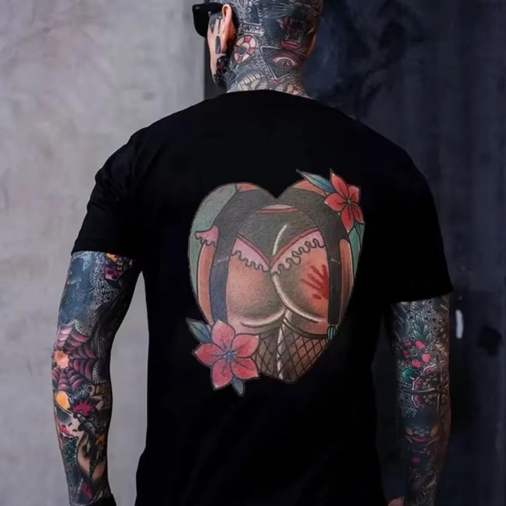 2024 New Fashion Style Graphic Hipster High-end Elastic T Shirts Men Comfortable Men Cool Tee Shirt Tops Short Sleeve Custom