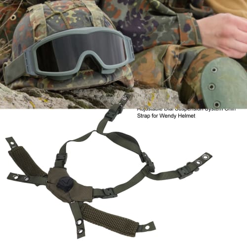 Helmet Chin Strap, Adjustable Tactical Helmet Suspension System Chin Strap, Airsoft Helmet Retention System Chin Strap Accessory for Fast MICH for Wen