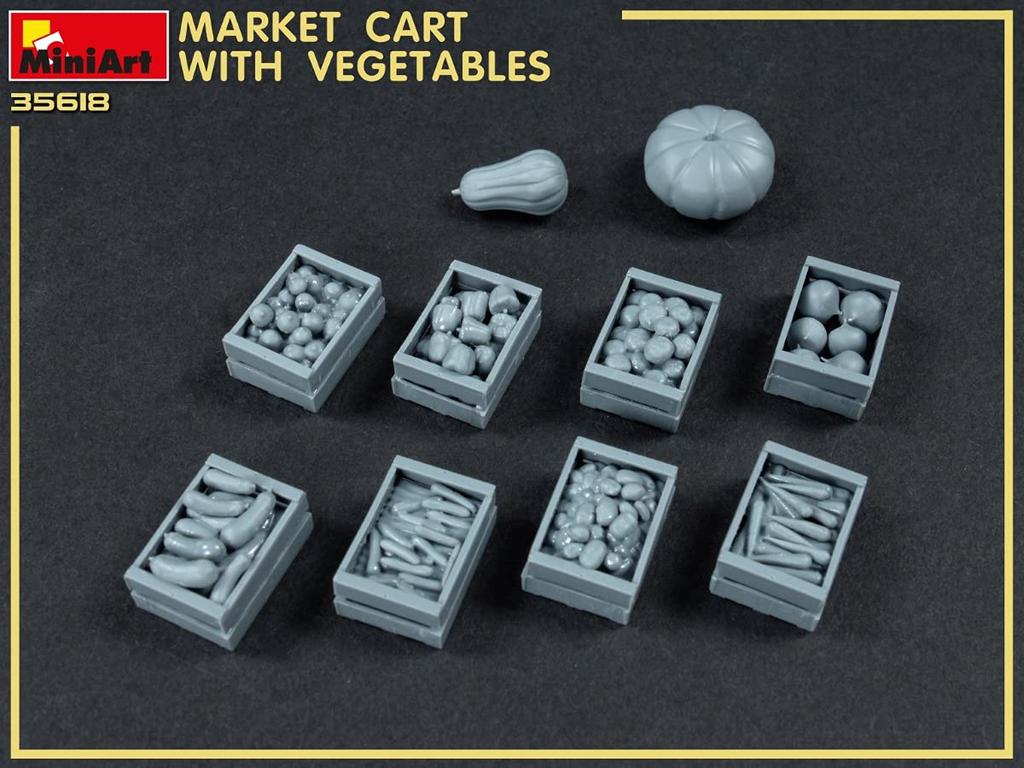 MiniArt Scale Market Cart and Vegetable Set Plastic Model MA35623 1/35
