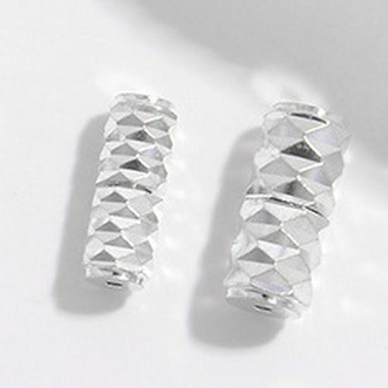 Sterling Silver S925 Modern Luxury Screw Clasp Faceted Beads for DIY Jewelry Accessories