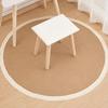 Braided Round Area Rug Vintage Cotton Rope Floor Mat with Fringe Washable Rustic Tassel Carpet for Living Room Bedroom