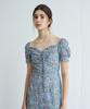 VEM.VER Shusha Heart Neck Floral Midi Dress_Blue
