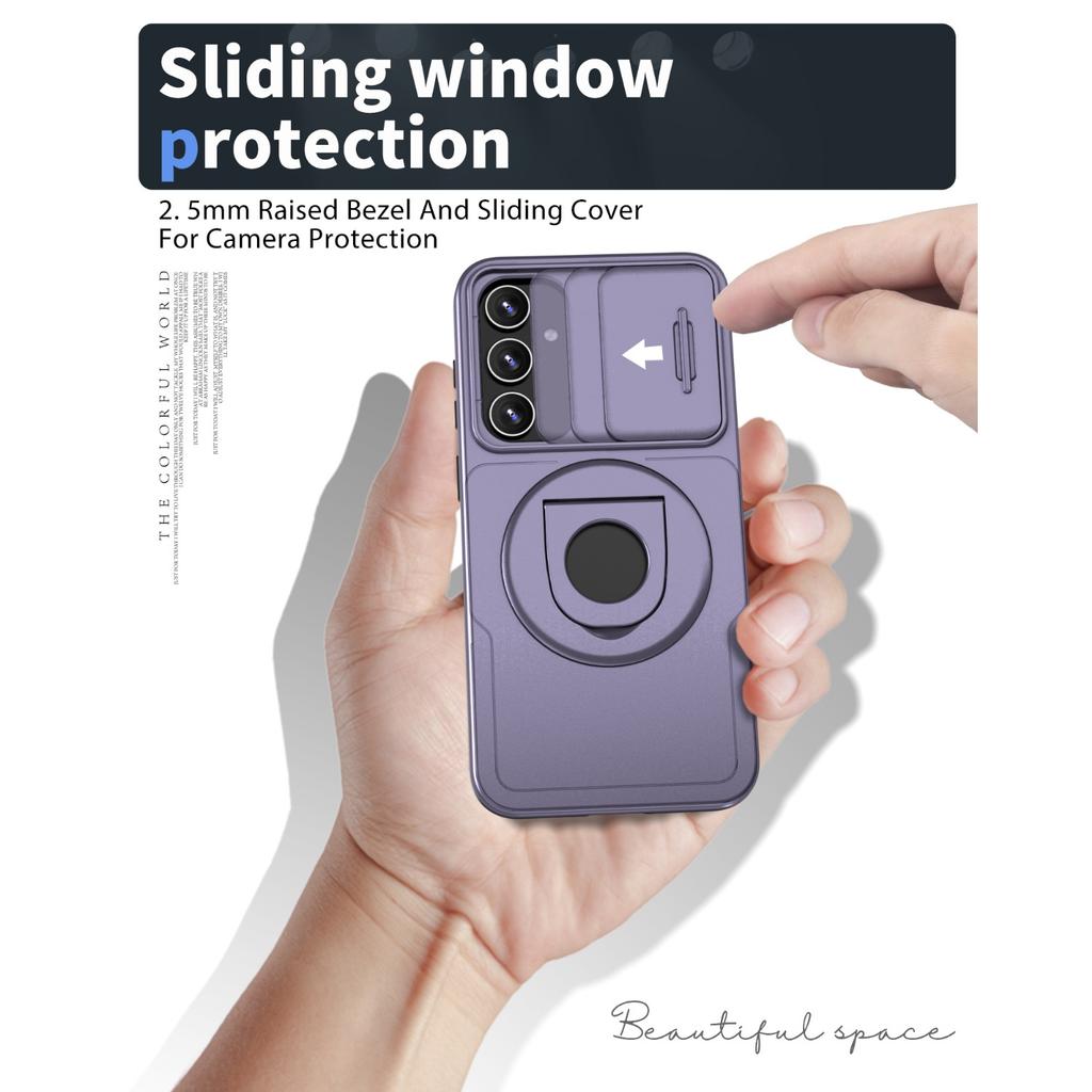 For Magsafe Magnetic Wireless Charging Case for Samsung Galaxy A55 A35 A25 A15 5G A05S A34 A24 A14 Lens Protection Bracket Cover