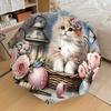 1PC Chat Fleurs Parapluie-8 baleines Renforcé, Ouverture Automatique, Léger et Durable, Mignon Accessoire de Mode pour Extérieur-P211