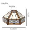 Vintage Stained Glass Lamp Shade 10" Brown Hexagon Stained Glass Lamp Shade - Vintage-Inspired Perfect for Pendant Floor Lamps