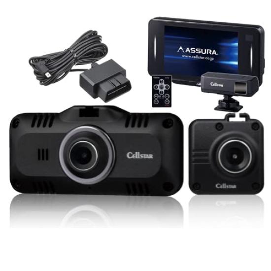 

CELSTAR Drive Recorder GPS Radar Detector OBDII Adapter Front and Rear 2 Cameras Made in Japan Drive Recorder Parking Monitoring Function Compatible