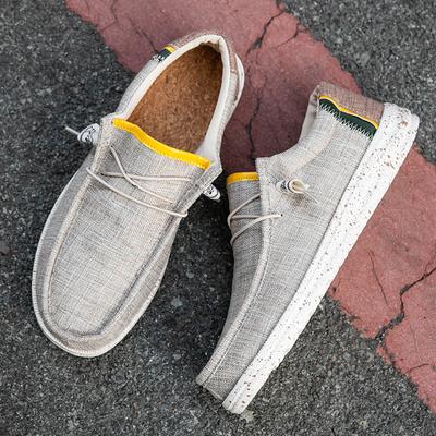 Herren Canvas Schuhe Herren Slipper Leichtgewichtige Weiche Sohle Atmungsaktiv Slip-On Walking Freizeitschuhe für Herren Große Größe
