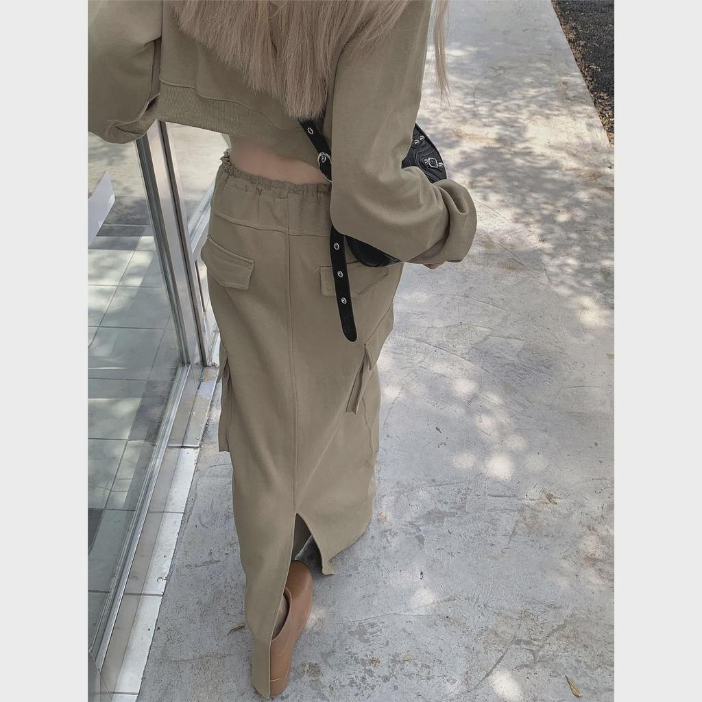 Women's Retro Long-Sleeve Printed Top & Skirt Two-Piece Suit - 2025 Autumn Fashion