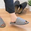 Oka Made in Japan Kurume Woven Tatami Size Gray Slippers, L,