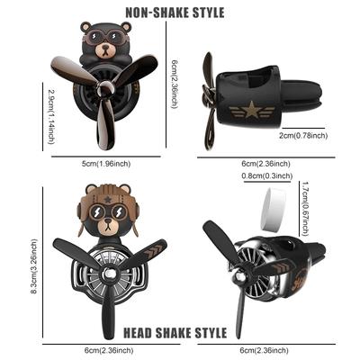 Rotating Pilot Bear Car Air Freshener Accessories Interior Decorations Fan Vent Clips Perfume Fragrance Diffuser Aroma