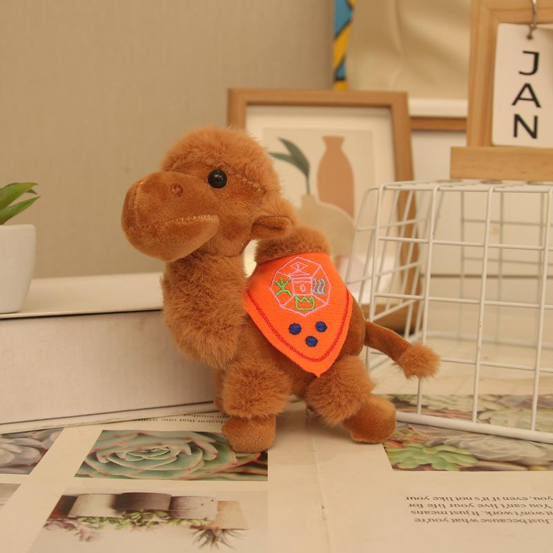 Niedliche Wüstenglocke liegendes kleines Kamel Anhänger Plüschtier Puppe Taschenanhänger Schlüsselanhänger Plüschpuppe