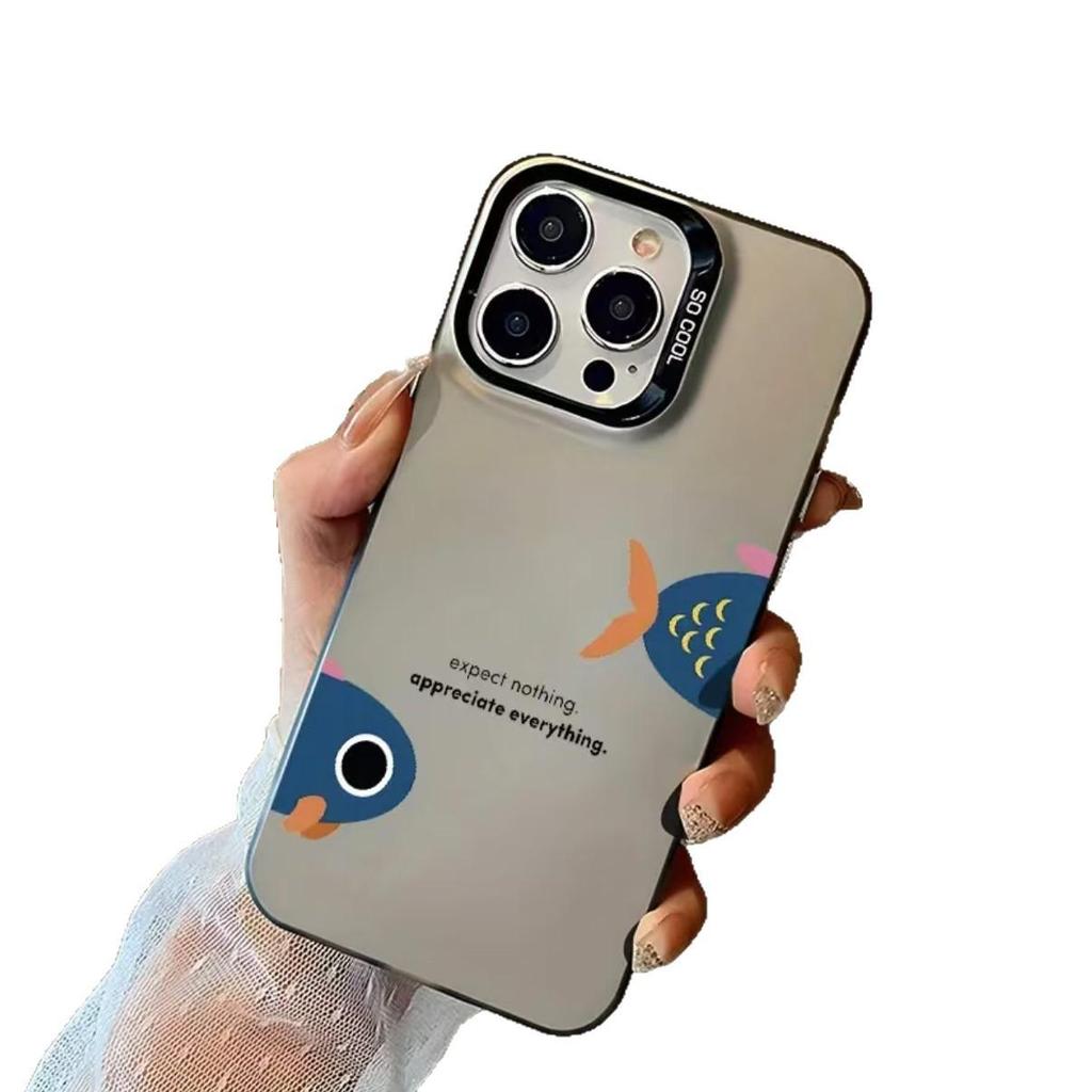 Srebrna muszla kreatywne etui ryba dla Apple 17, 16, 15 Pro & 14, 13, 12 ProMax