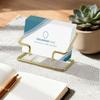 Iron Business Card Holder Tabletop Metal Name Card Rack Portable Card Organizer  Hotel Reception