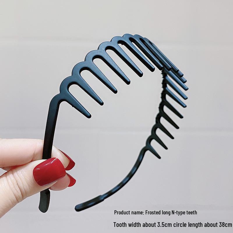 Women's Non-slip Black Headband with Teeth for Face Washing & Facial Masks