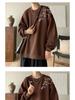 Men's Autumn/Winter Thick Printed Hoodie – Trendy Velvet-Lined Long Sleeve Outerwear