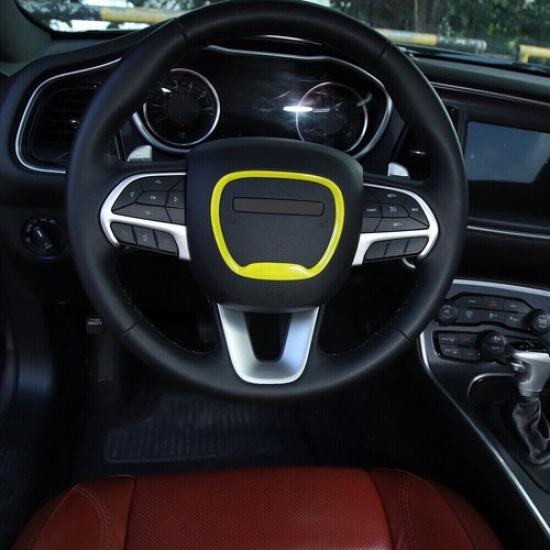 Lenkrad Mittelrahmen Dekorabdeckung für Dodge Challenger/Charger 15+ Gelb