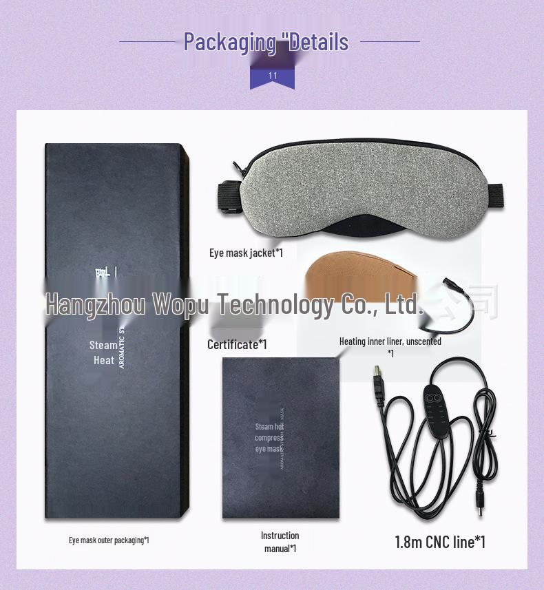 Changzhi USB Heated Leather Eye Mask with Hot/Cold Packs - Cartoon Design, Light Blocking, and Non-stick Makeup Protector