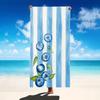 Blue and White Striped Raspberry Print Beach Towel Watercolor Blueberry Towel for Men Women Ideal for Summer Beach Trips