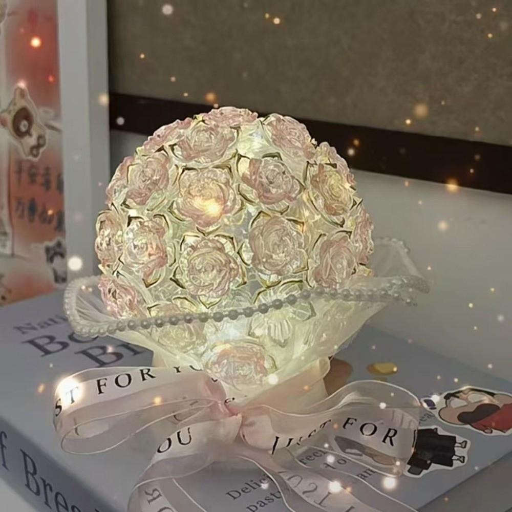Handmade Flower DIY Night Lights DIY Lamps Flower Bouquet Light Gift Bedroom Decoration Light