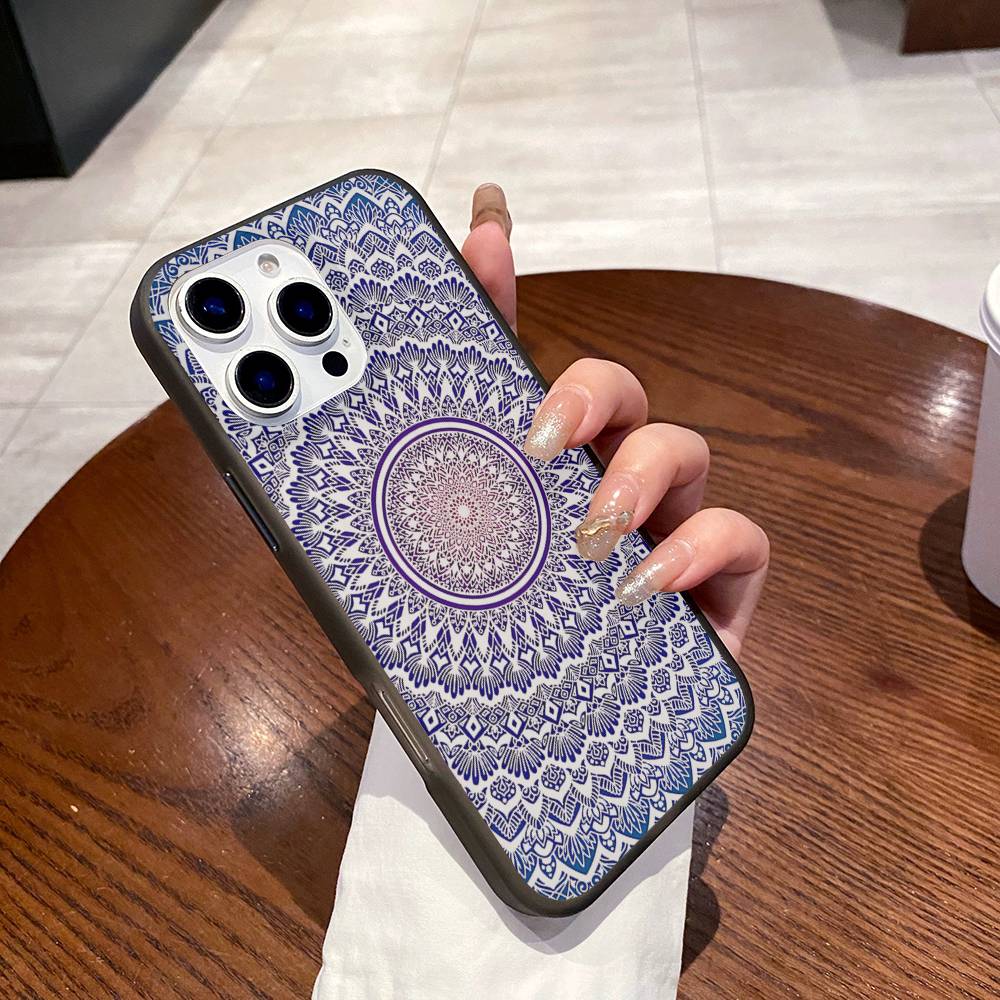 

Indian Pattern Mandala For IPhone 17 16 15 Plus Pro Max 12 14 Plus 11 13 Wave Corrugated Stripe Funda Phone Cover iPhone 15 plus