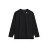 Li Ning CF Letter Print Casual Sports Crew Neck Pullover Long Sleeve T-Shirt Men Tops Black ATLU113-1