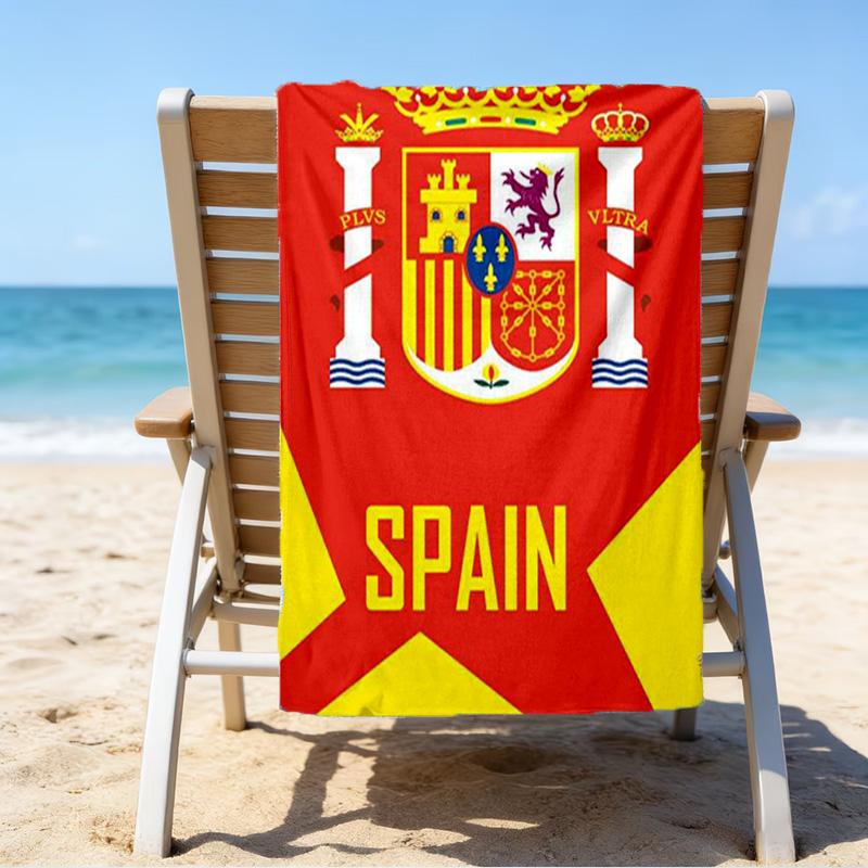 Spain's Royal Emblem Printed Beach Towel, Super Soft Microfiber, Perfect Gift Birthday, for Pool, Beach, Travel, for Family and Friends