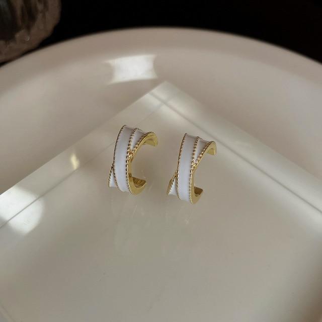 

Новое поступление геометрические простые темпераментные красные белые кресты серьги-гвоздики для женщин модные кресты металлические украшения подарок Oorbellen белый