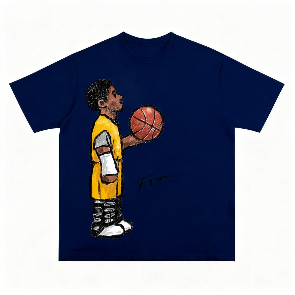 2025 Autumn and Winter New Star Playing Ball Printed Short-sleeved T-shirts Comfortable High-quality Cotton Versatile T-shirts