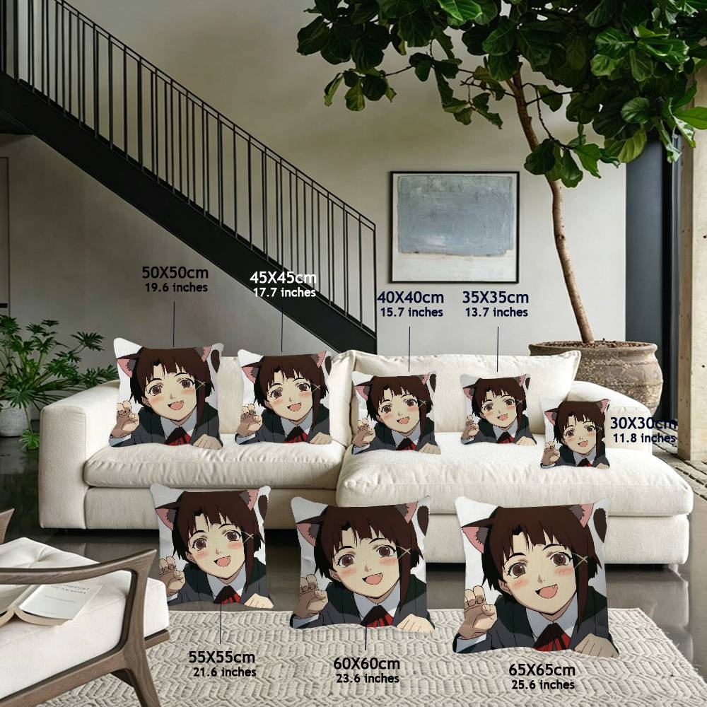 Serial Experiments Lain Cushion Cover Decorative Pillow Sofa Home Decor Case Pillow Cases