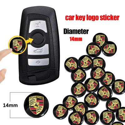 Autocolante Emblema Cheie Auto 14mm Logo Cheie Control Auto Accesorii Pentru Cayenne Panamera Macan Boxster 911 Carrera-GT 928 944 918-Spyder