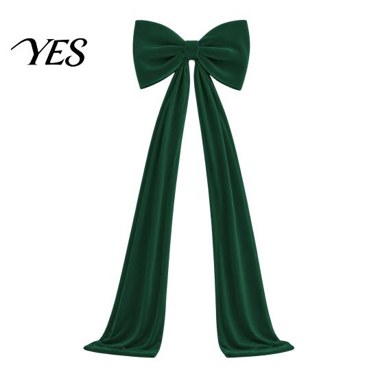 Winter Wedding Celebration Decor Large Velvet Christmas Tree Topper Bow, Giant Bow with Long Red Bows for Fireplace Streamers Room Wall Backdrop,