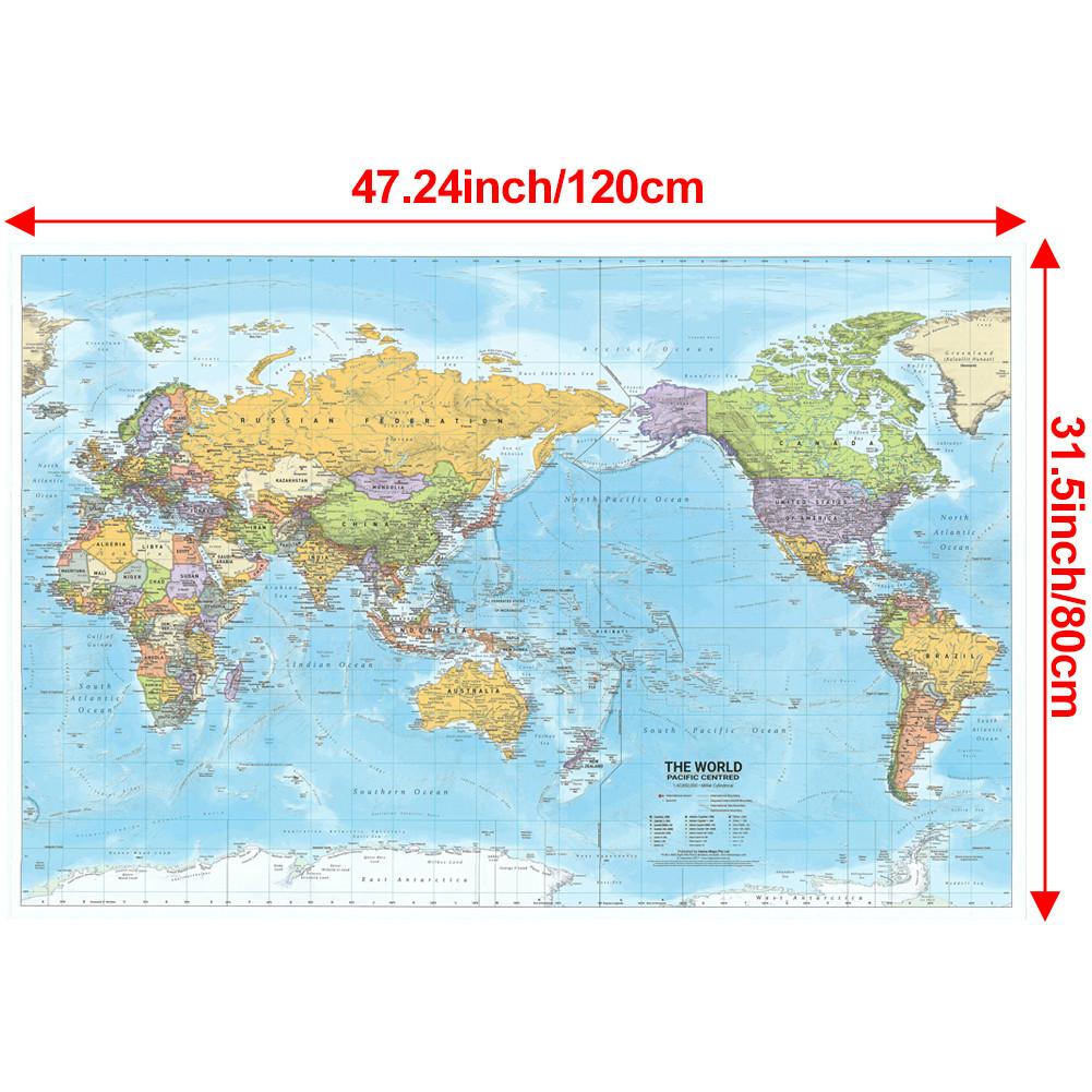 

Полиэстер, английская карта-карта мира политическое распределение 2012 год настенный постер декор путешествия/образовательные принадлежности 120*80cm