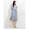 JOOZE Anneau Women's Floral Print V-Neck Puff Sleeve Midi Dress