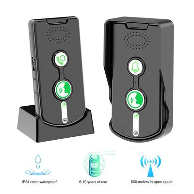Campainha de Intercomunicação Sem Fio com 3 Toques e Volume de 5 Níveis, Intercomunicador de Voz Bidirecional, Campainha Eletrônica para Casa