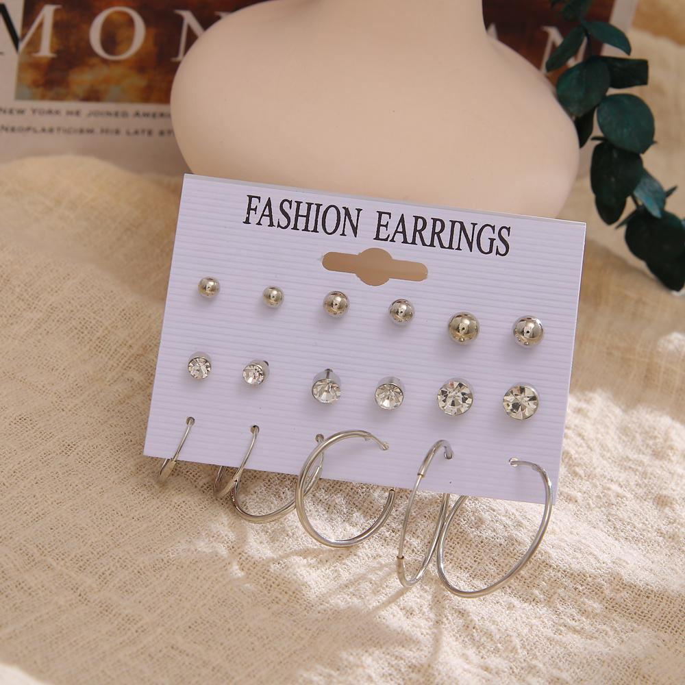 Classic Earrings 12 Pairs / Set Personalized Fashion Earring Set Suitable for Feminine Jewelry Earrings Jewelry