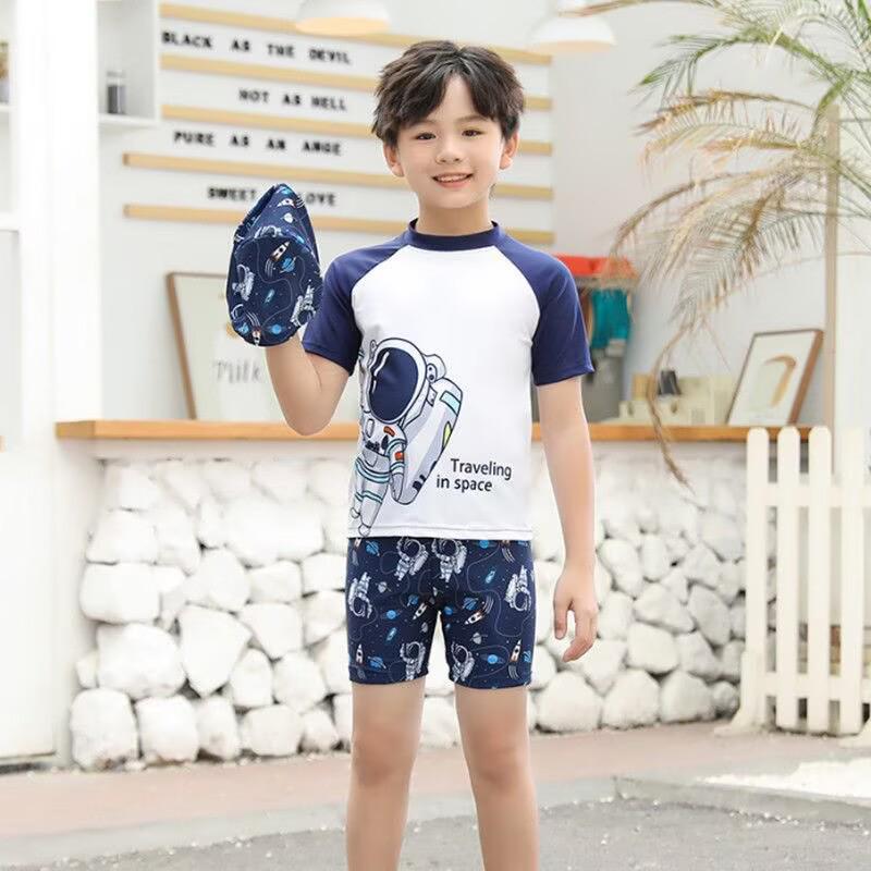 Kids' Summer Swimwear: Breathable, Quick-Dry Two-Piece with Sun Protection for Boys and Girls, Sizes S-L
