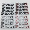 P75D P85D P90D P100D Underline Metal Letters Emblem for Tes La Mo Del 3 Mo Del X Mo Del S Car Styling Trunk Badge Sticker