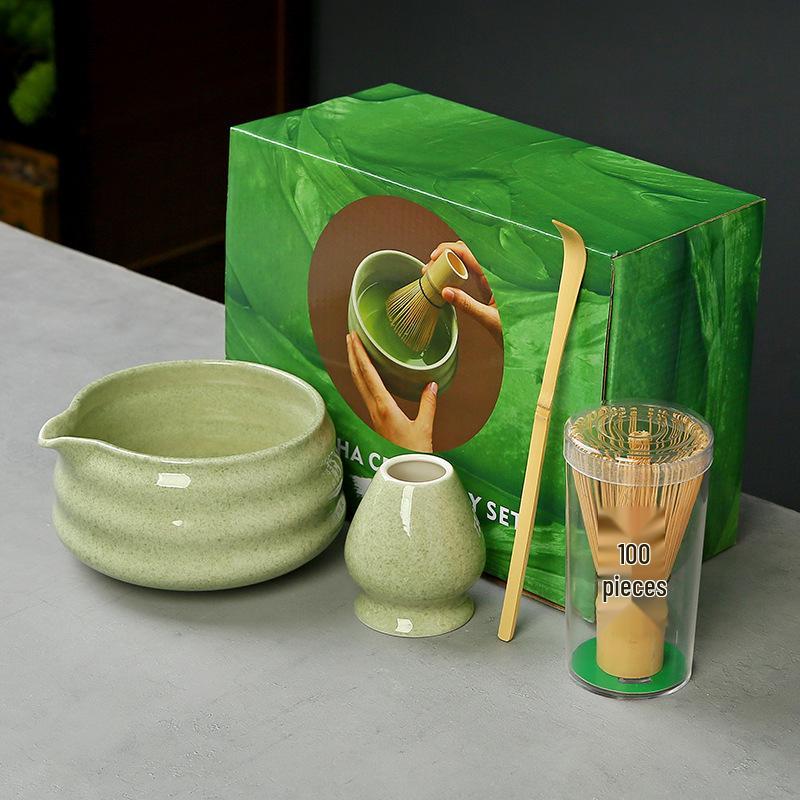 Japanese Ceramic Matcha Bowl Set with Bamboo Chasen Whisk – Perfect for Song Dynasty Tea Ceremony