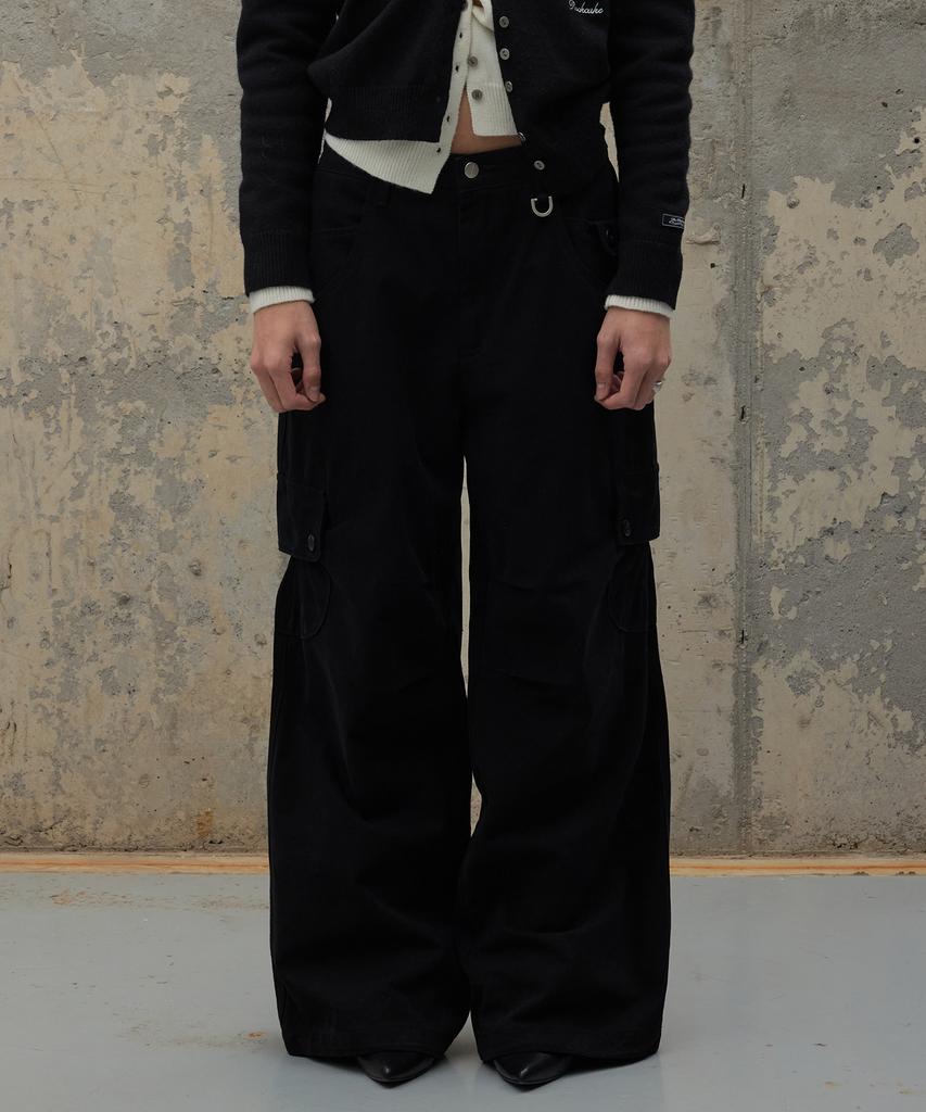 ROCKCAKE Draw Pocket Work Pants - Black