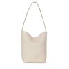 The Row Large Capacity Genuine Leather Lychee Pattern Bucket Tote for School Commuting