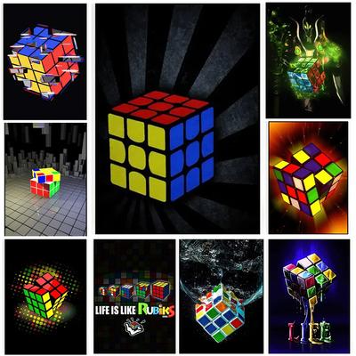 Esthétique Cartoon Moderne Art Cube R-Rubik Intelligent Pratique C-Cube HD 5DDIY Peinture Diamant Décoration Maison et Chambre