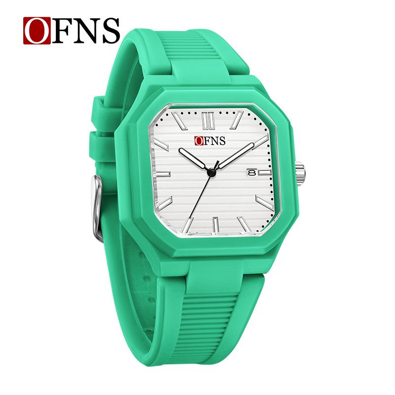 OFNS Quartz Watch: Student Style, Calendar, Square Dial, Arabic Numerals, Luminous, Waterproof, Middle Eastern Bestseller