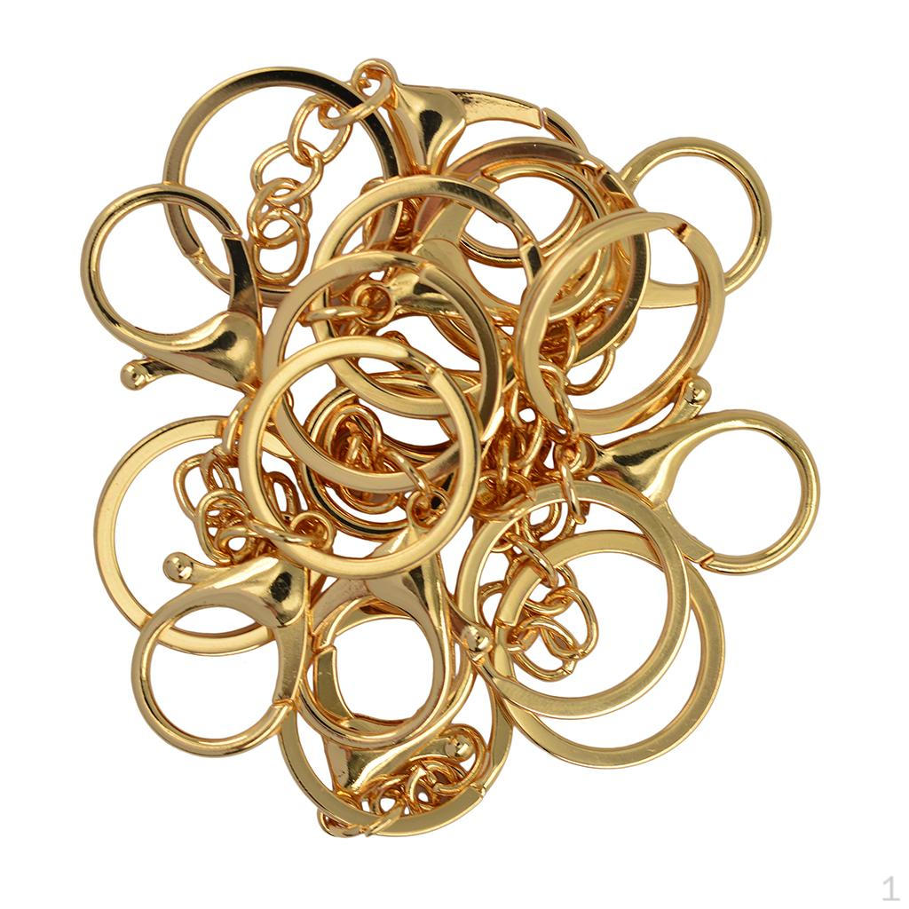 

10 наборов 65-миллиметровых больших разъёмных колец и цепочек с застежкой-карабом, золотого цвета