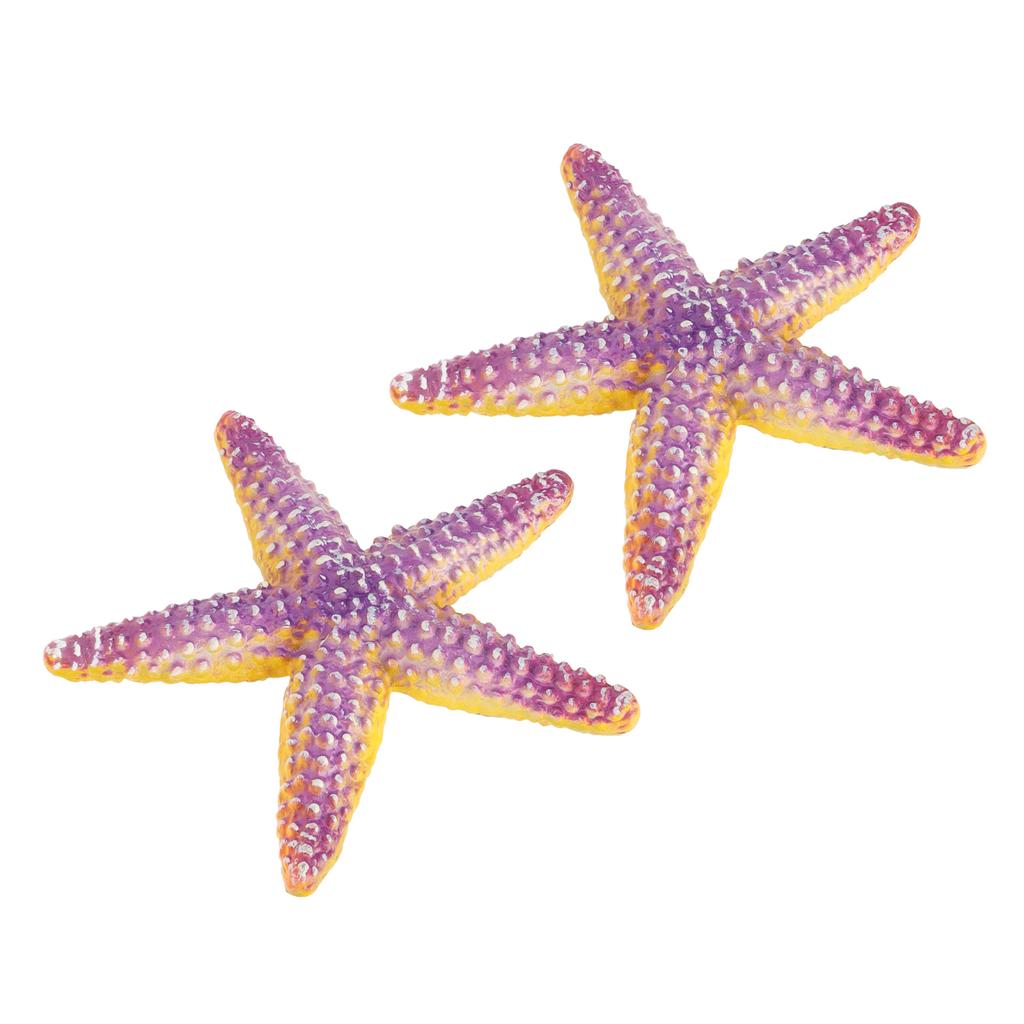 2Pcs Starfish Toy Simulation Details Cute Appearance Vivid Bright Colors Unique Texture Resin