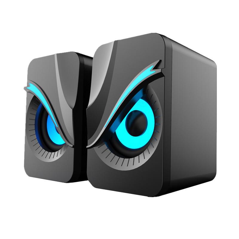 Atmosphere Light USB Wired Computer Speakers 2.0 - Compact Home/Office Sound System (Q9)