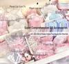 Handmade Pink & White Fluffy Wings Card Holder for DIY Journals & Decorations